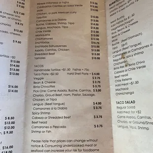 More dirty menu