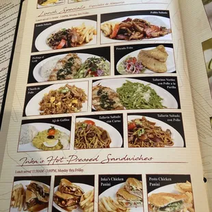 Menu with pictures