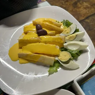 Yuca con salsa cremosa