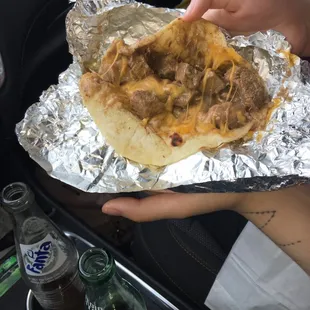 Carne Guisada with cheese!!! Woohoo!!