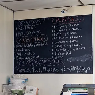 Menu 4.1.23 each pupusa $4.60