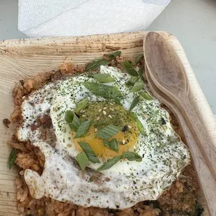 Fried rice with a fried egg on top
