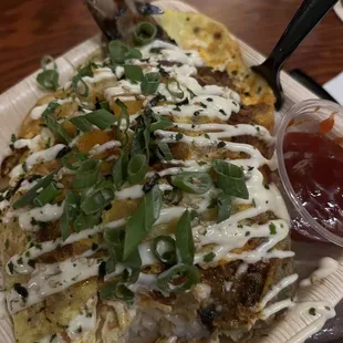 Eggplant pancake, a seasonal special