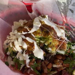 Super carne asada taco. And chips and salsa on the side. Sooooo good!