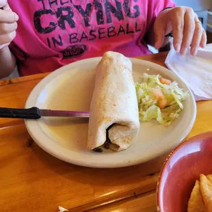 Ground beef burrito