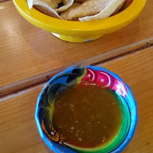 Tortilla chips ok...salsa was flavorful and spicy. El Jacalito Sept. 2024.