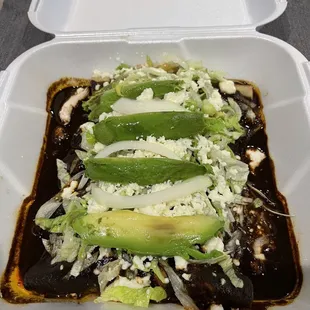 Mole Negro Chicken Enchiladas