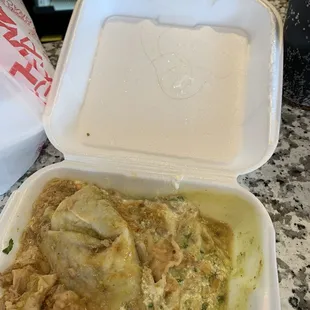 2 long hairs pulled out of a Chile Verde Burrito- took picture after returning. Zoom in for the pic of hairs are on the lid.