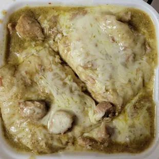 Chile Verde Burrito Supreme w/ extra verde sauce.