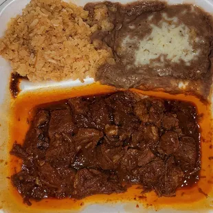 Chile Colorado dinner w/ flour tortillas