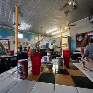 people sitting at tables