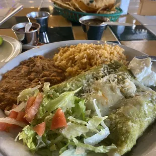 Delicious chicken enchiladas.