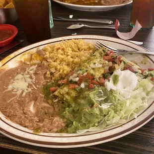 a plate of mexican food