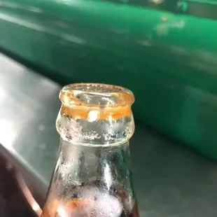  close up of a bottle of soda