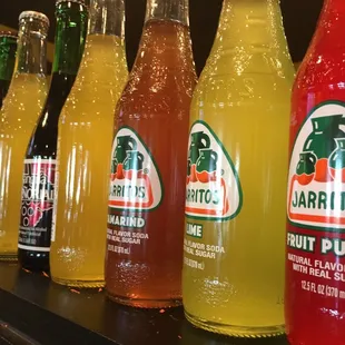 Wall lined up with colorful sodas
