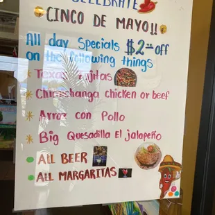 a sign in the window