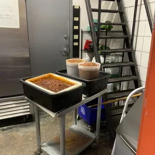 Meat not covered juts sitting in the open