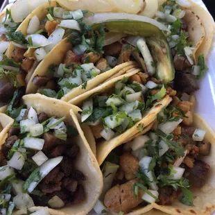 Chicken and Asada street tacos