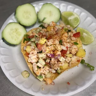 Tostada tropical ceviche with pineapple!!!