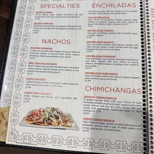 menu, tacos