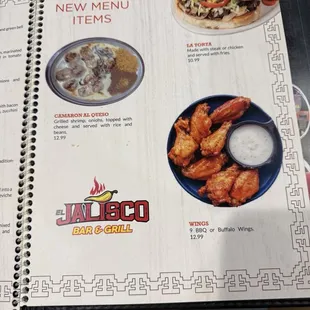 menu, chicken wings and fried chicken