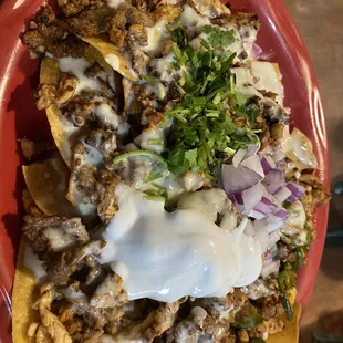 a plate of nachos