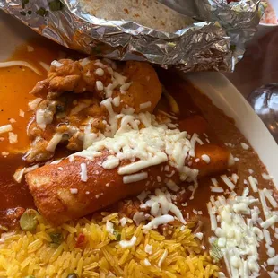 a plate of mexican food