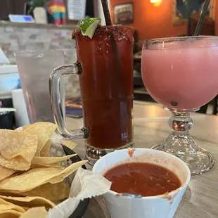 Michelada with Negra Modelo Prickly pear, frozen margarita
