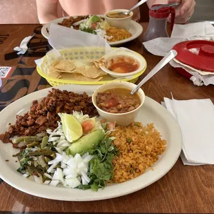 a plate of mexican food