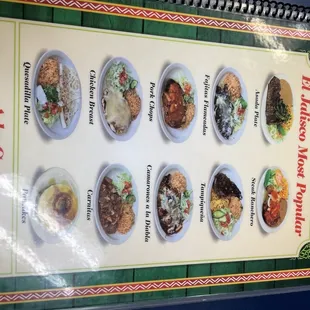 a menu for a mexican restaurant