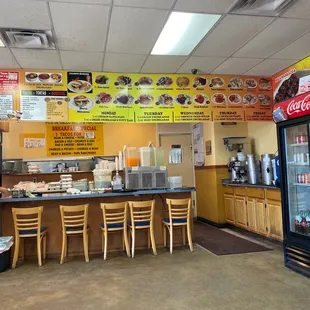 the inside of a restaurant