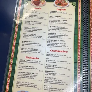 menu