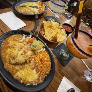 Battered Relleno and Pablo&apos;s Enchiladas