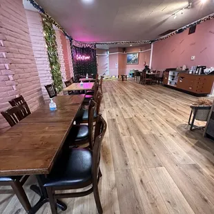 Large indoor seating and children's play area