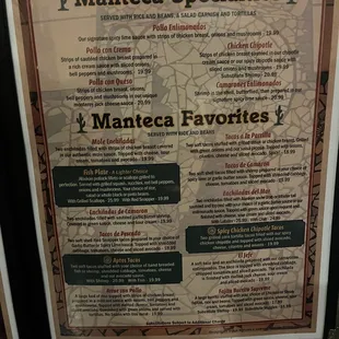 Menu update as of 09/06/22