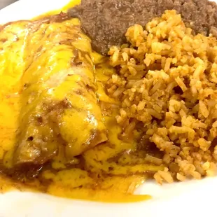 Cheese enchilada kids plate.