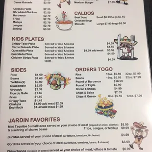 Menu page 2.  1/1/2019.