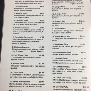 Menu page 3.   1/1/2019