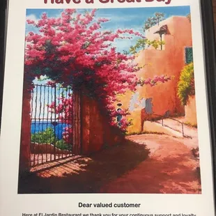 Menu back cover 1/1/2019.