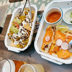 Nachos Jardin and Quesabirria Tacos