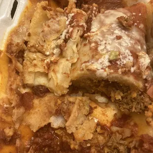 Cheese enchilada and tamale combo