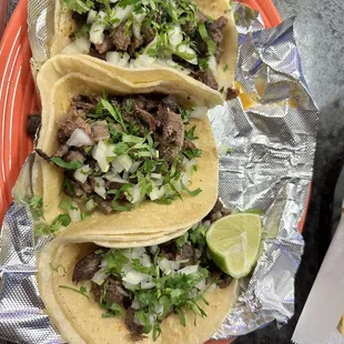 Authentic tacos de lengua