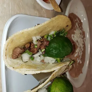 two tacos on a plate