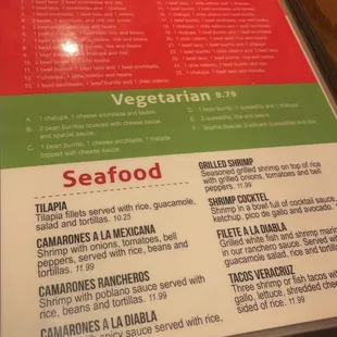 the menu