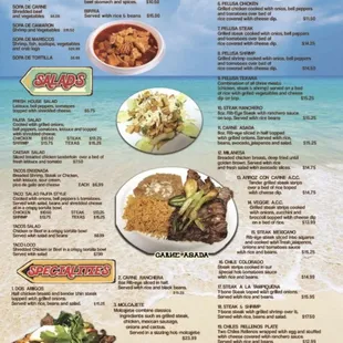 Dinner menu