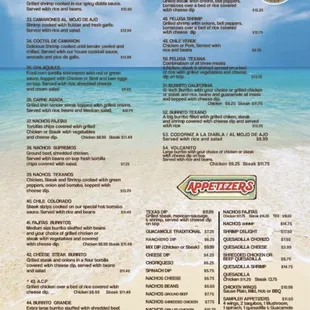 Lunch menu