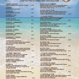 Lunch Menu
