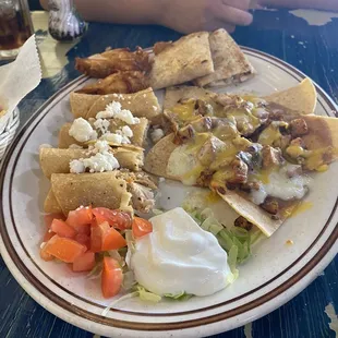 Sampler appetizer. The nachos were amazing.