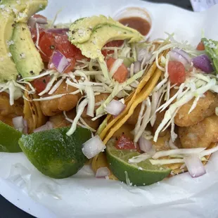 Shrimp and fish tacos