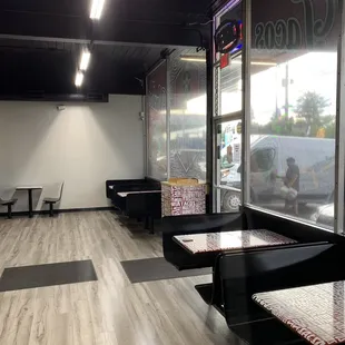 the inside of a restaurant